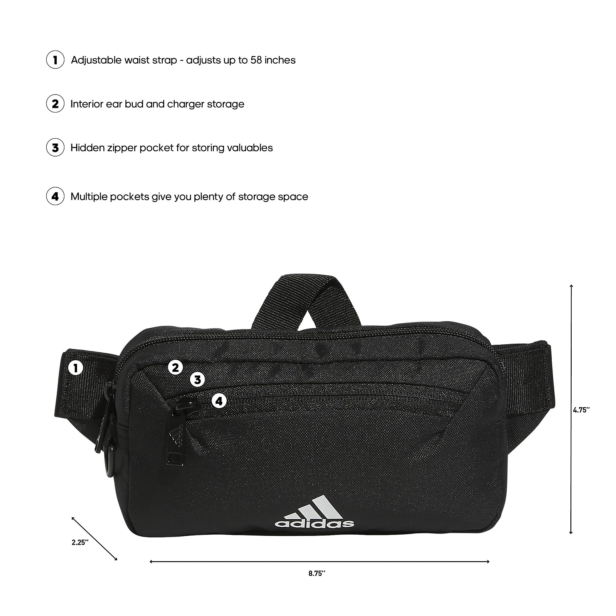 Foto 3 pulgar | Riñonera Bandolera Adidas Must Have 2.0 Negra - Venta Internacional.