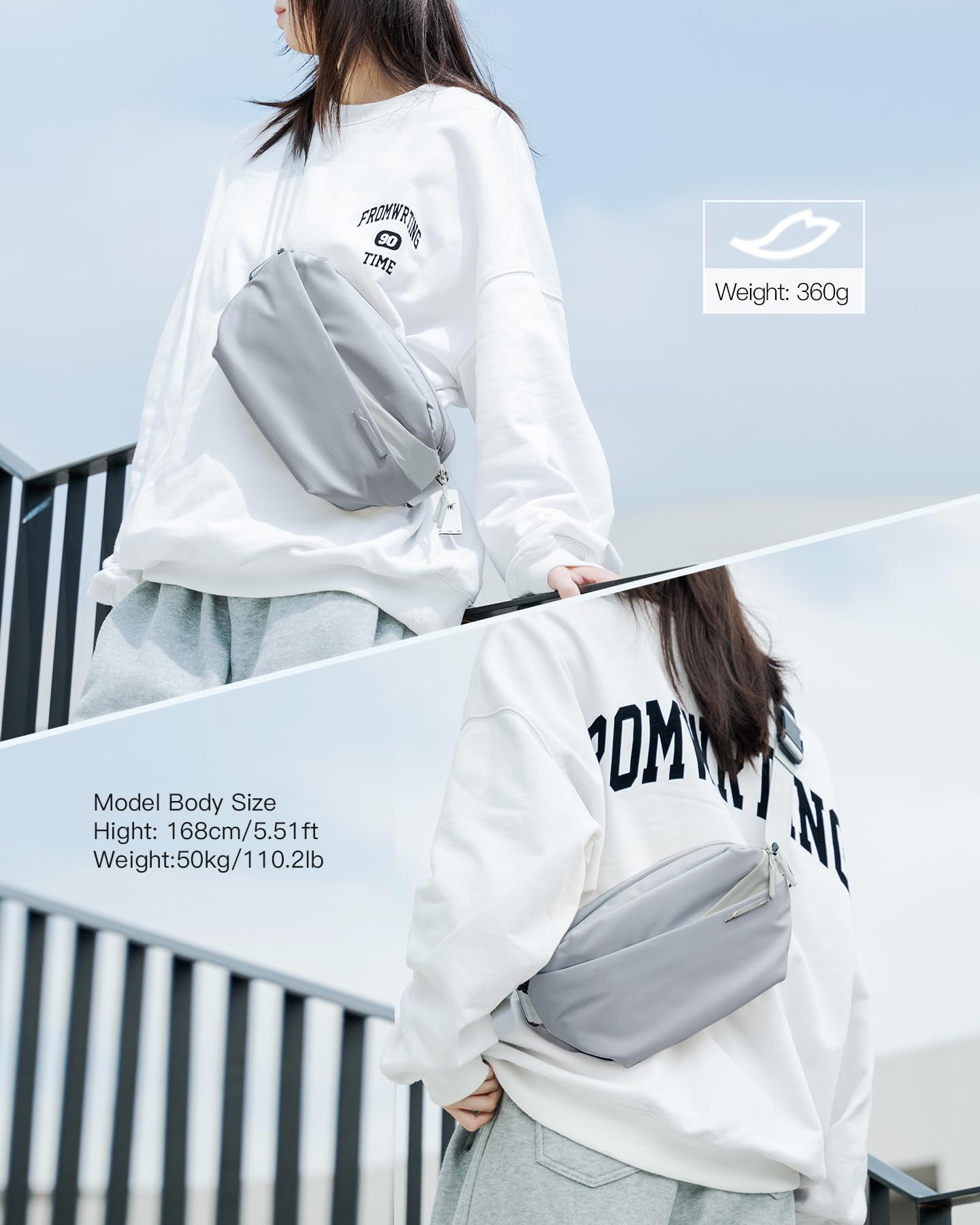 Foto 7 pulgar | Bandolera Inateck Sling Bag X 4l, Resistente Al Agua, Gris Y Azul - Venta Internacional.