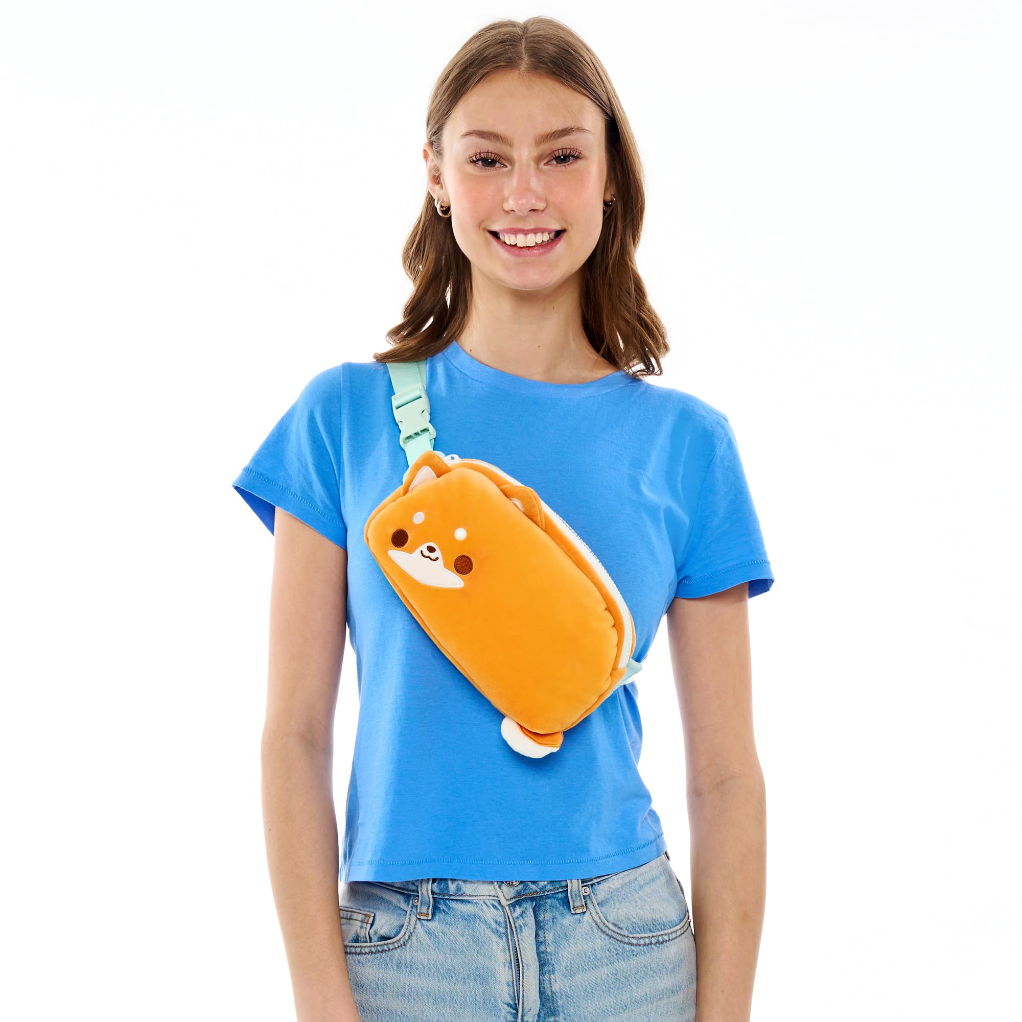 Foto 4 | Riñonera De Peluche Teeturtle Plushiverse Orange Shiba Inu - Venta Internacional.