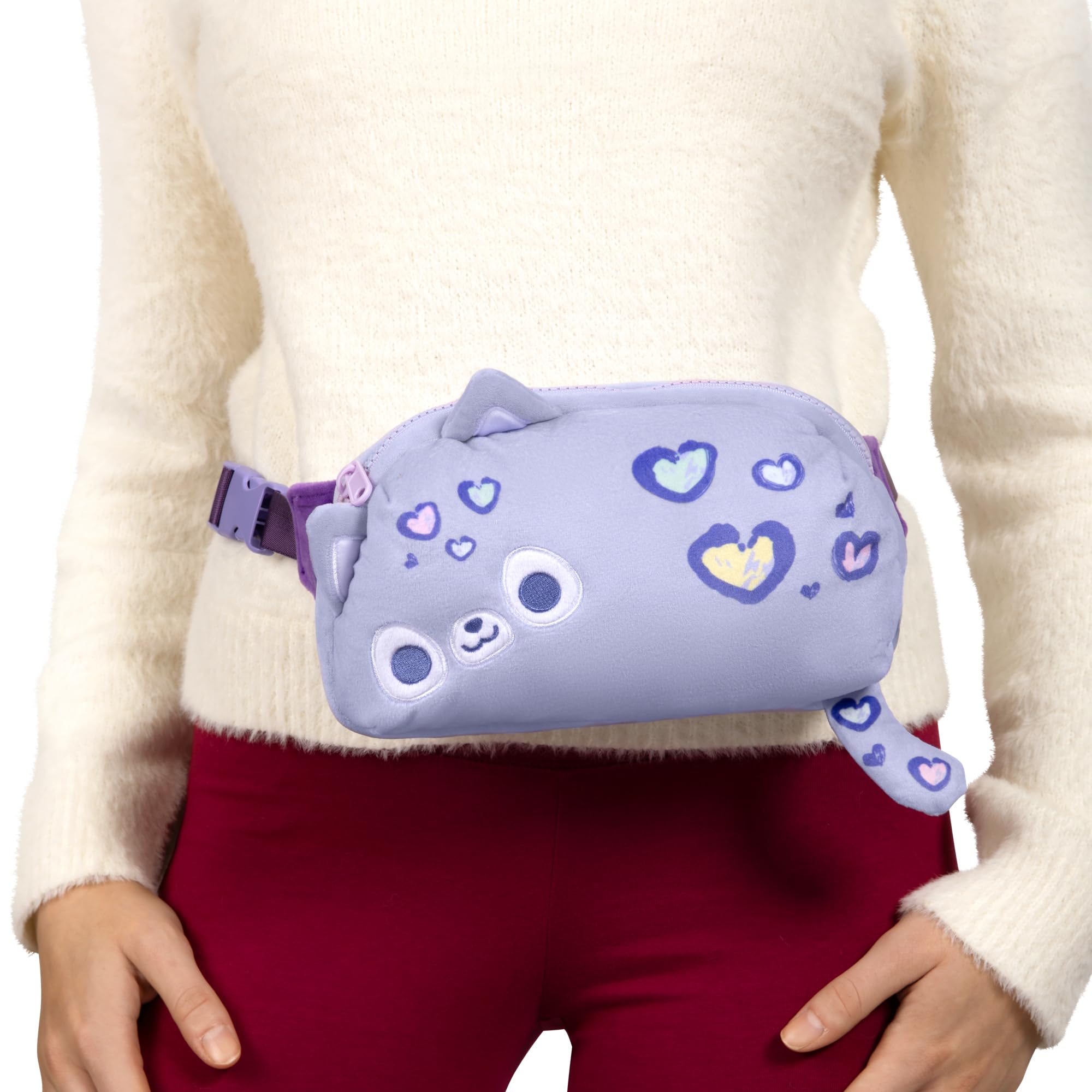 Foto 3 | Fanny Pack Teeturtle De Felpa Con Forma De Corazón Morado, Unisex - Venta Internacional.