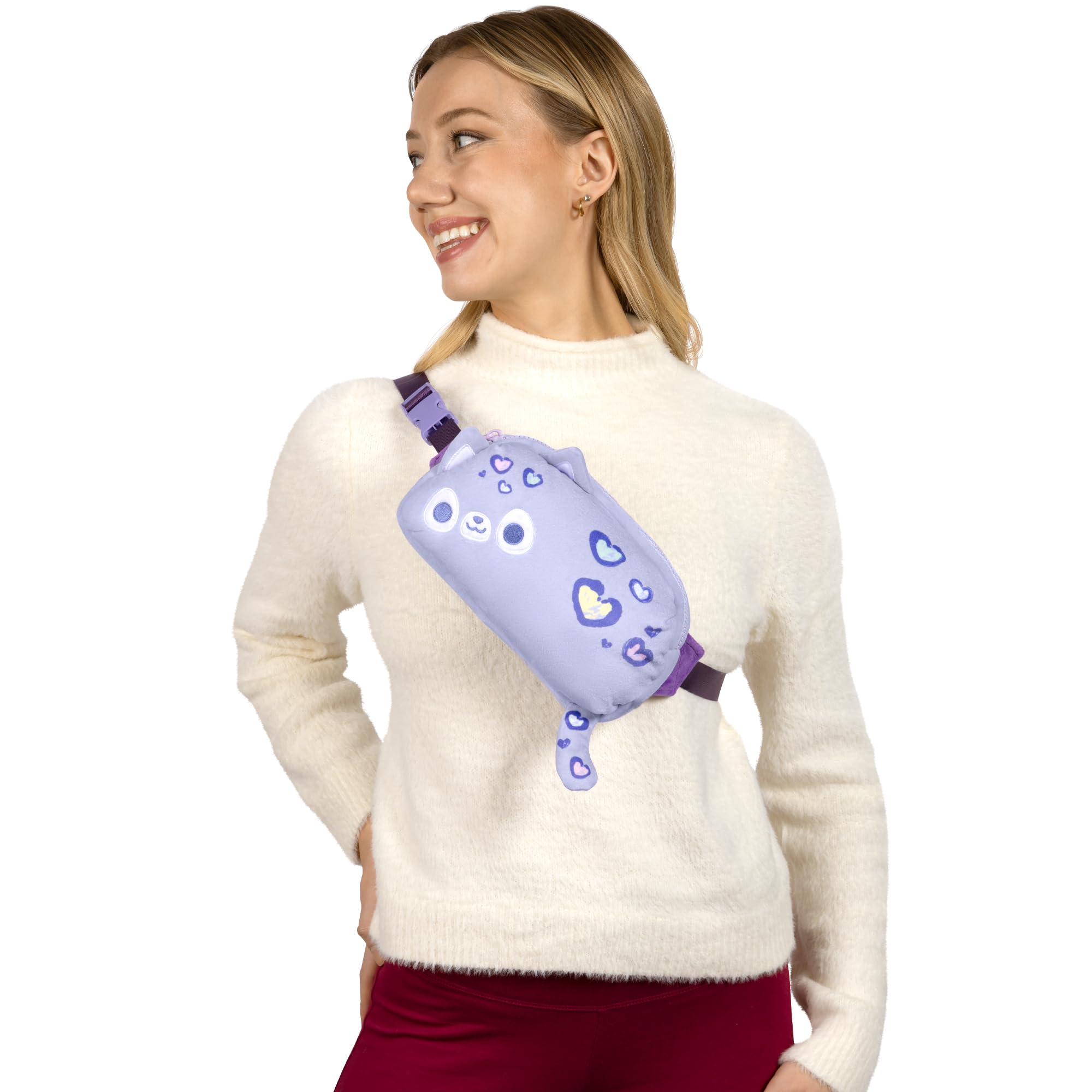 Foto 4 | Fanny Pack Teeturtle De Felpa Con Forma De Corazón Morado, Unisex - Venta Internacional.