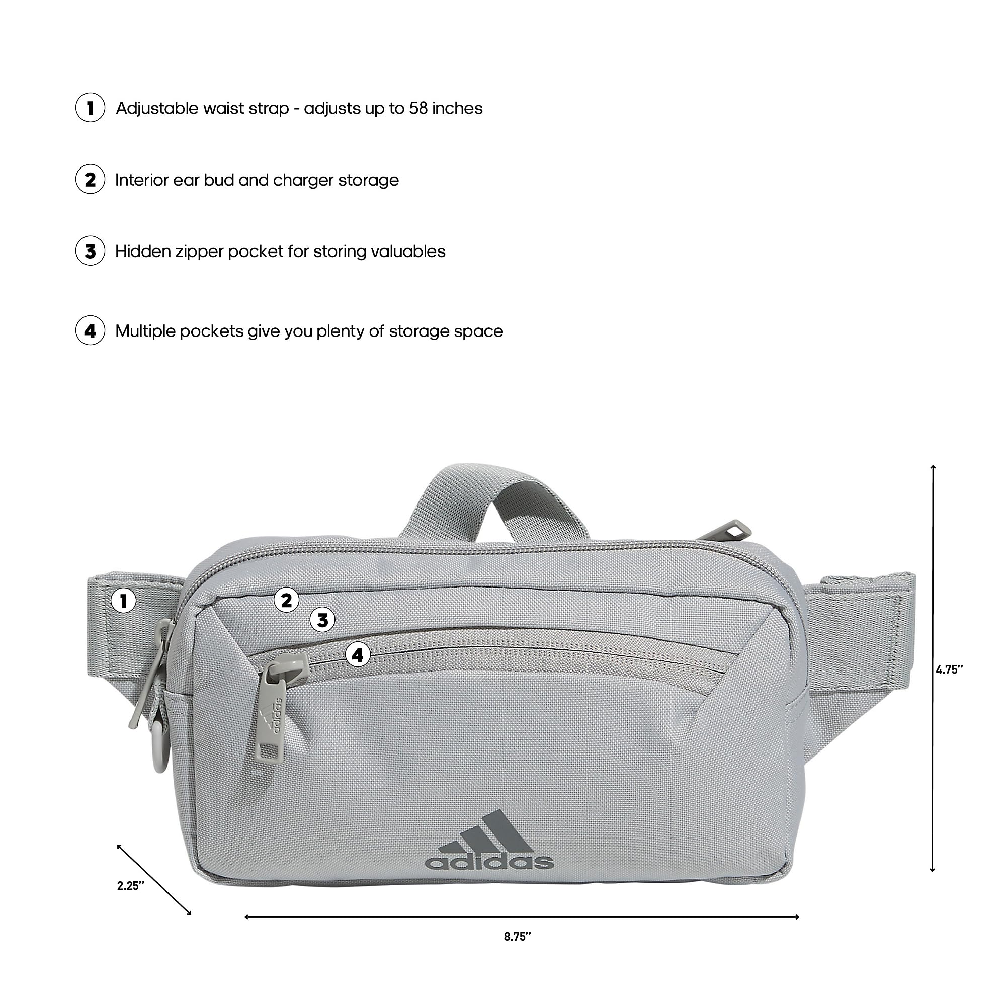 Foto 3 pulgar | Riñonera Bandolera Adidas Must Have 2.0 Gris - Venta Internacional.