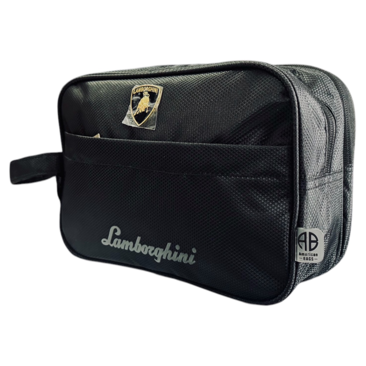 Foto 7 pulgar | Bolso Neceser De Mano Para Caballero Bandolera Lamborghini Negra