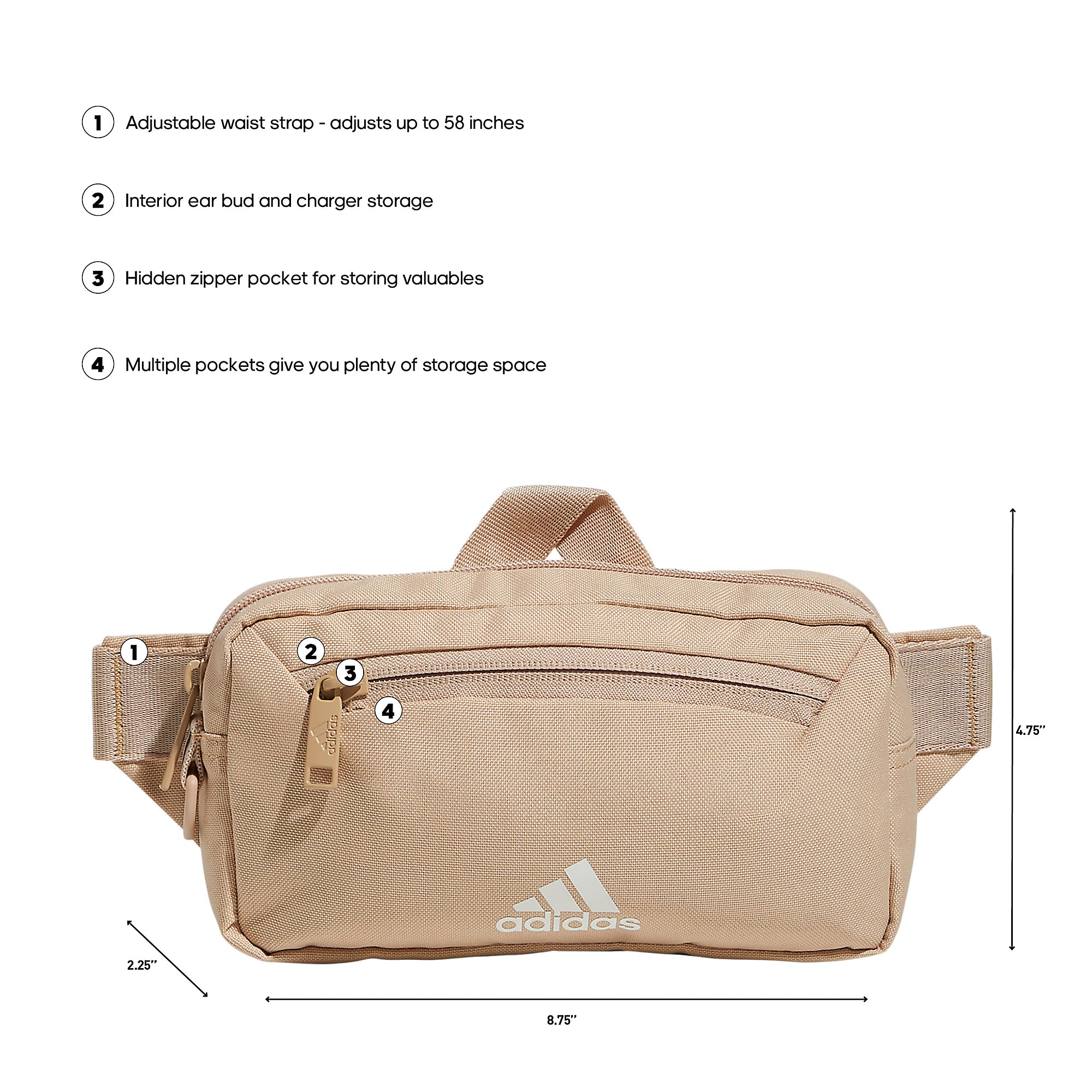 Foto 3 pulgar | Riñonera Bandolera Adidas Must Have 2.0 Magic Beige - Venta Internacional.