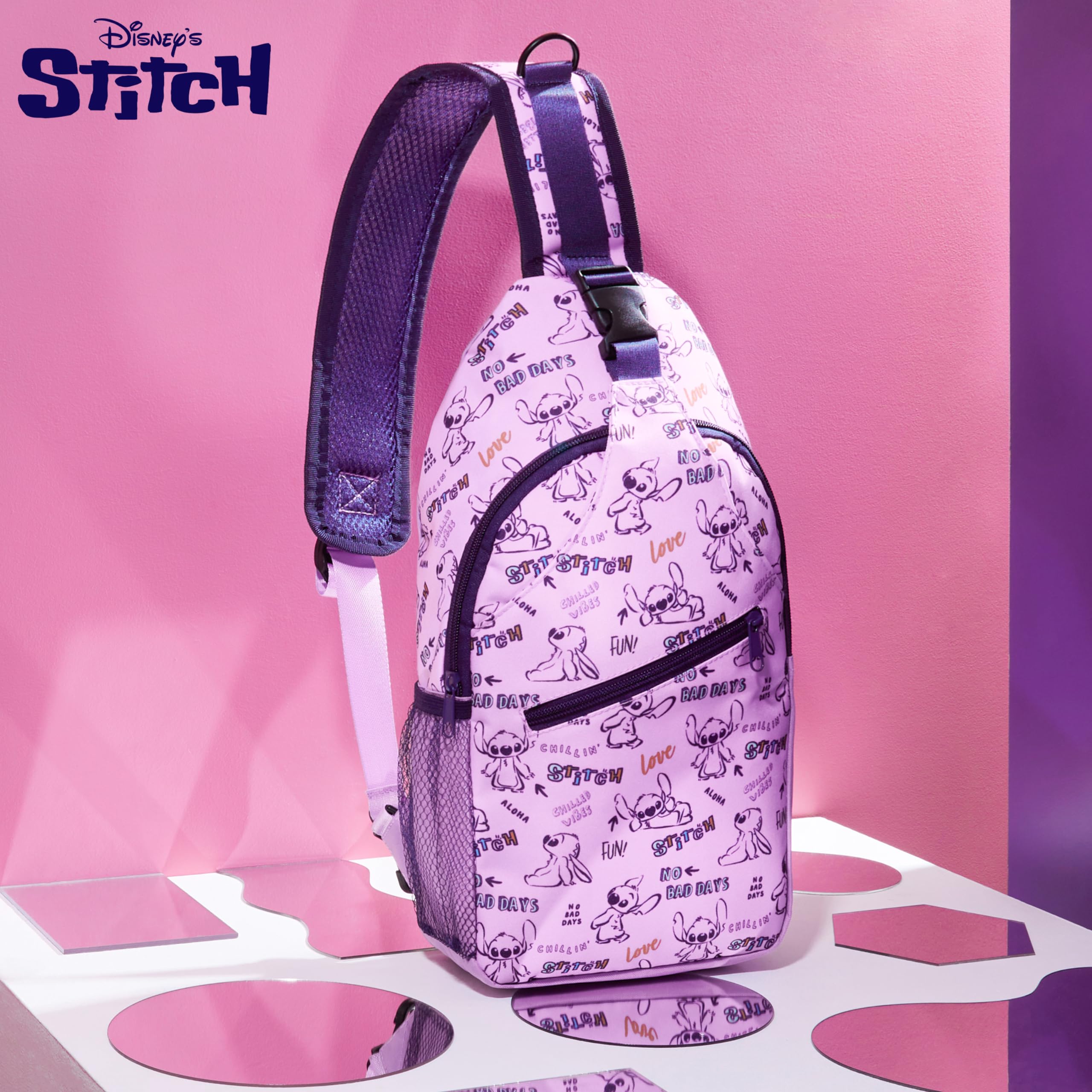 Foto 3 pulgar | Bolso Bandolera Disney Stitch Para Niñas Con Correa Ajustable - Venta Internacional.