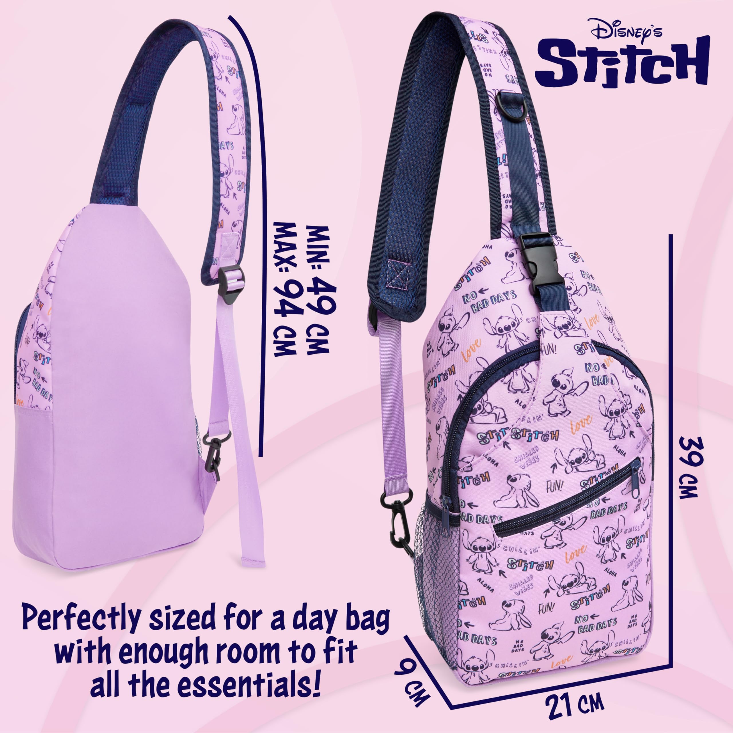 Foto 7 pulgar | Bolso Bandolera Disney Stitch Para Niñas Con Correa Ajustable - Venta Internacional.