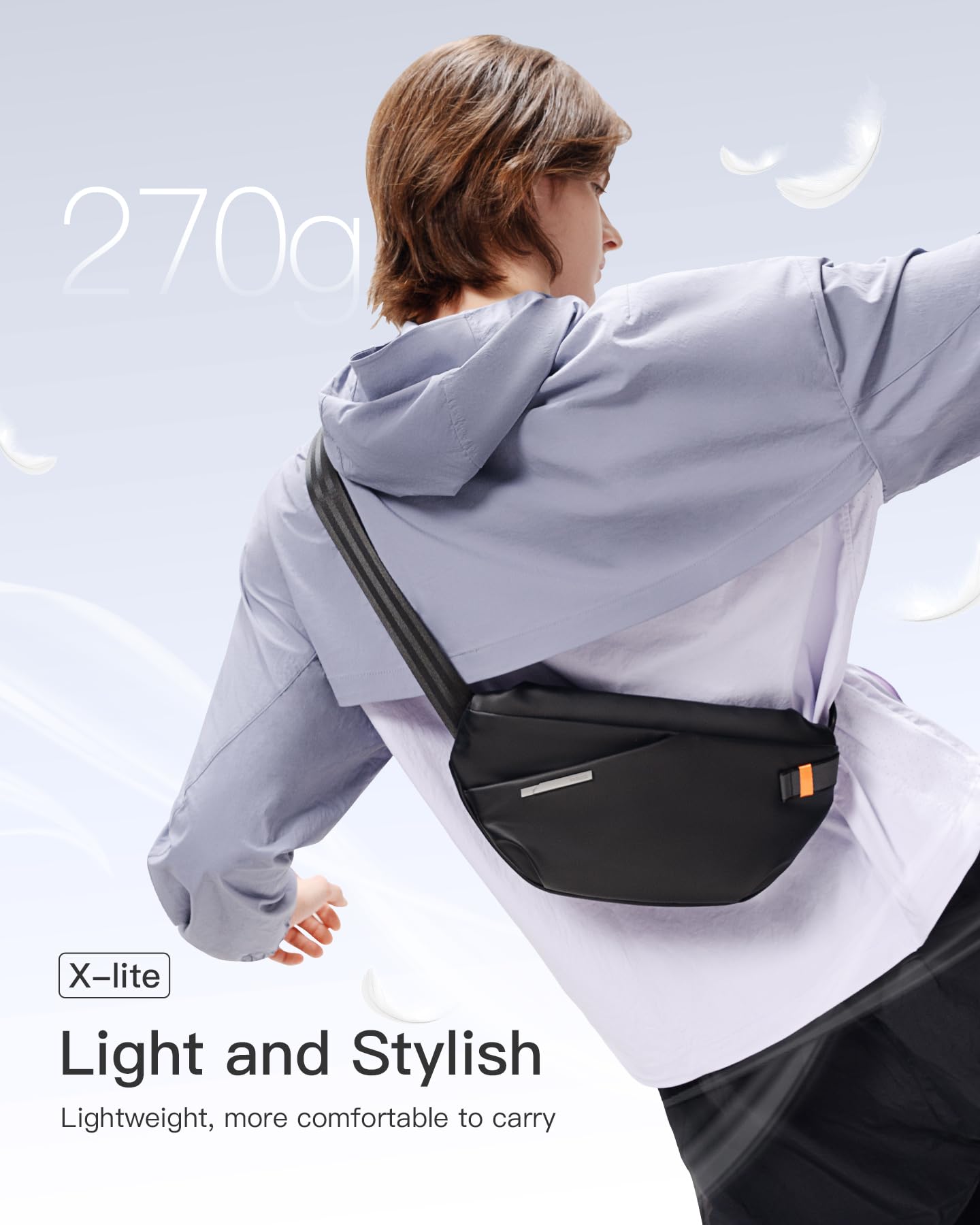 Foto 3 | Bandolera Inateck X-lite 4l Resistente Al Agua Para Viajes, Color Negro - Venta Internacional.