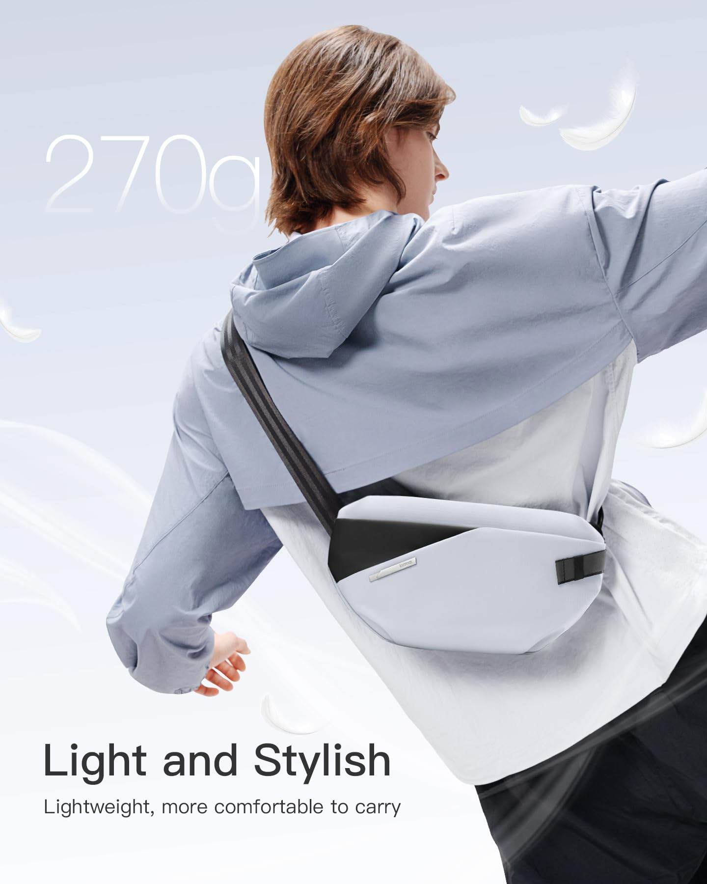 Foto 3 | Bolso Bandolera Inateck X-lite 4l Resistente Al Agua Para Viajes Gris Azul - Venta Internacional.