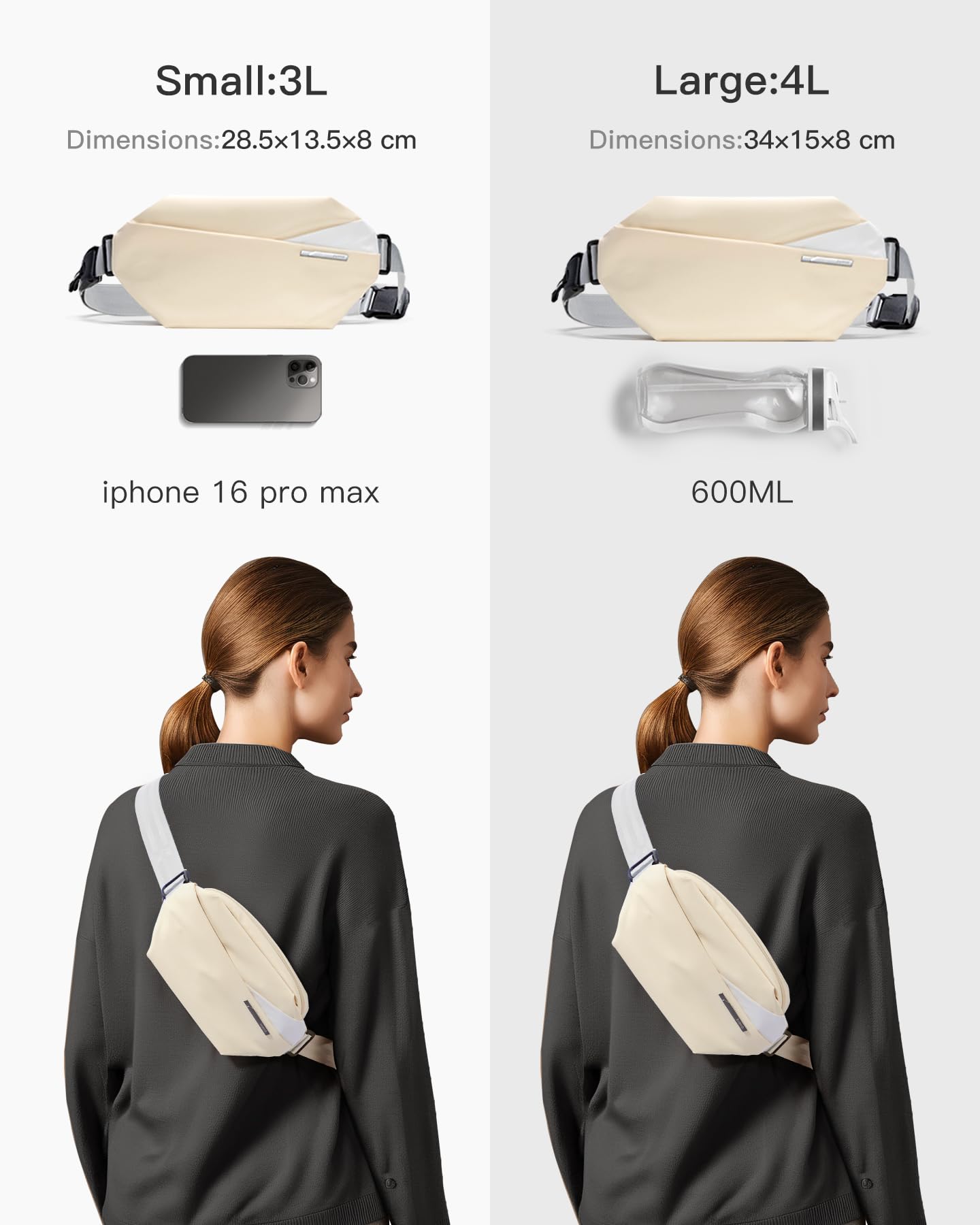 Foto 3 | Bandolera Inateck Bandolera X 3 L Resistente Al Agua, Color Beige - Venta Internacional.