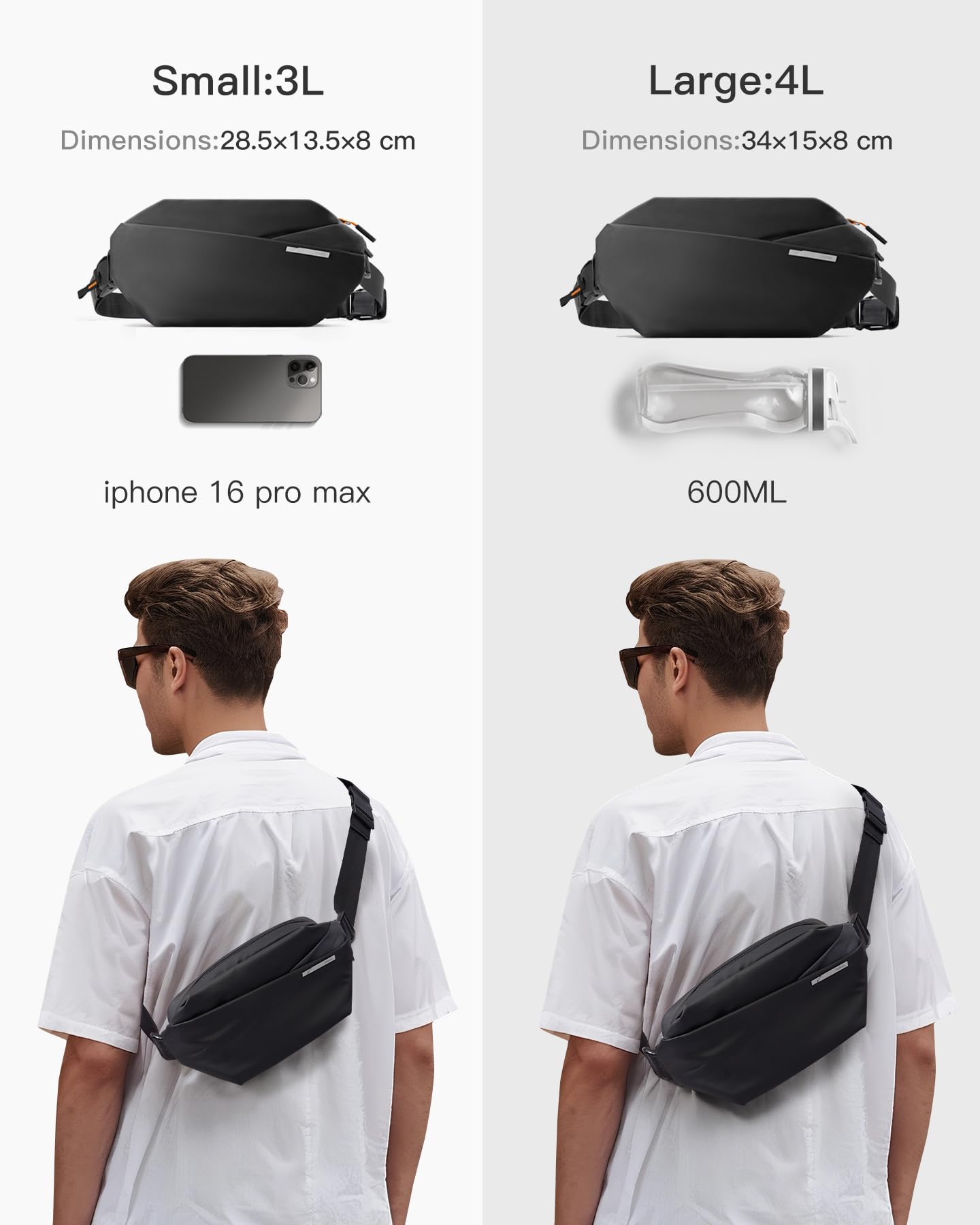 Foto 3 | Bandolera Inateck Sling Bag X 3l Impermeable Negro - Venta Internacional