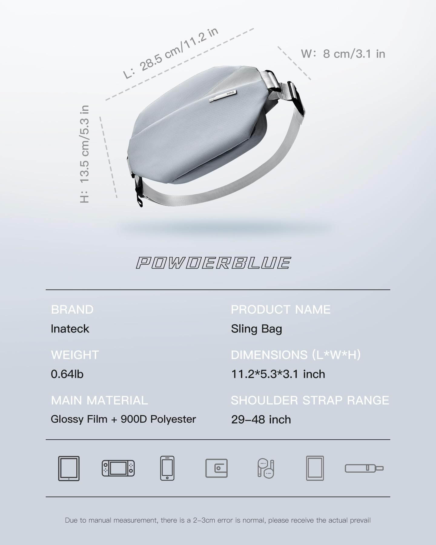 Foto 3 pulgar | Bandolera Inateck Sling Bag X 3l Impermeable - Venta Internacional