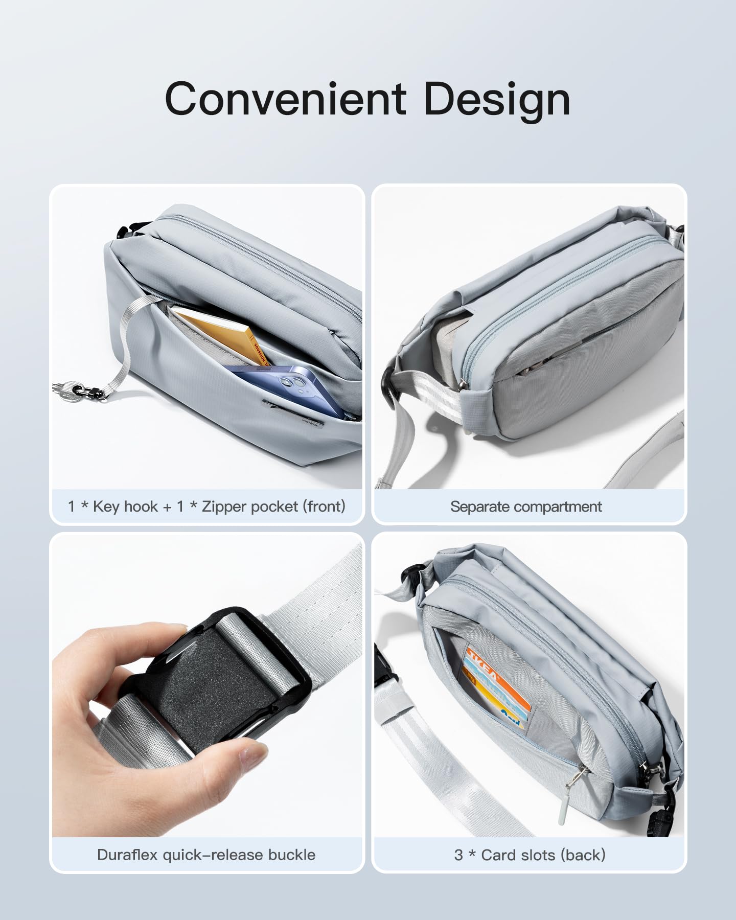 Foto 5 | Bandolera Inateck Sling Bag X 3l Impermeable - Venta Internacional