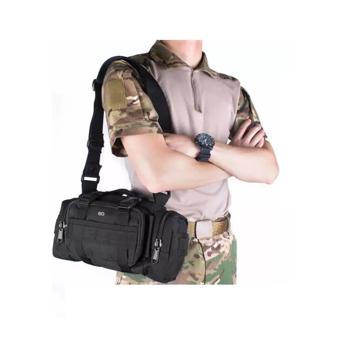 Foto 3 pulgar | Language Mochila Pechera Cangurera Multi Posiciones Táctica Camuflaje Eo Safe Imports Esi-9203-1 Negro