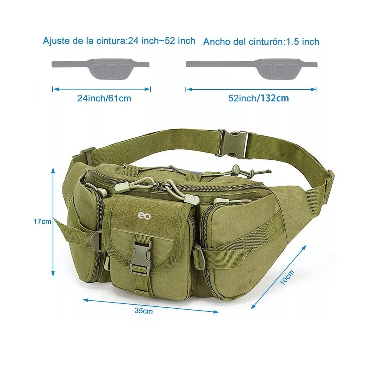 Foto 2 | Cangurera Impermeable Riñonera Deportiva Eo Safe Imports Esi-10127-1 Verde