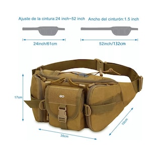 Foto 4 | Cangurera Tactica Militar Impermeable Riñonera Deportiva Eo Safe Imports Esi-10126-1 Marro