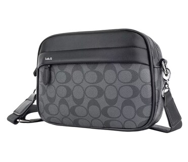 Foto 3 | Bolso Para Hombre Crossbody Bandolera Maletin Moda Casual Circulos Negro