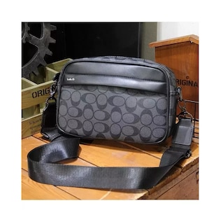 Foto 4 | Bolso Para Hombre Crossbody Bandolera Maletin Moda Casual Circulos Negro