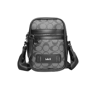 Foto 1 | Bolso Para Hombre Crossbody Casual Estampado Ovalado, Negro Urbano