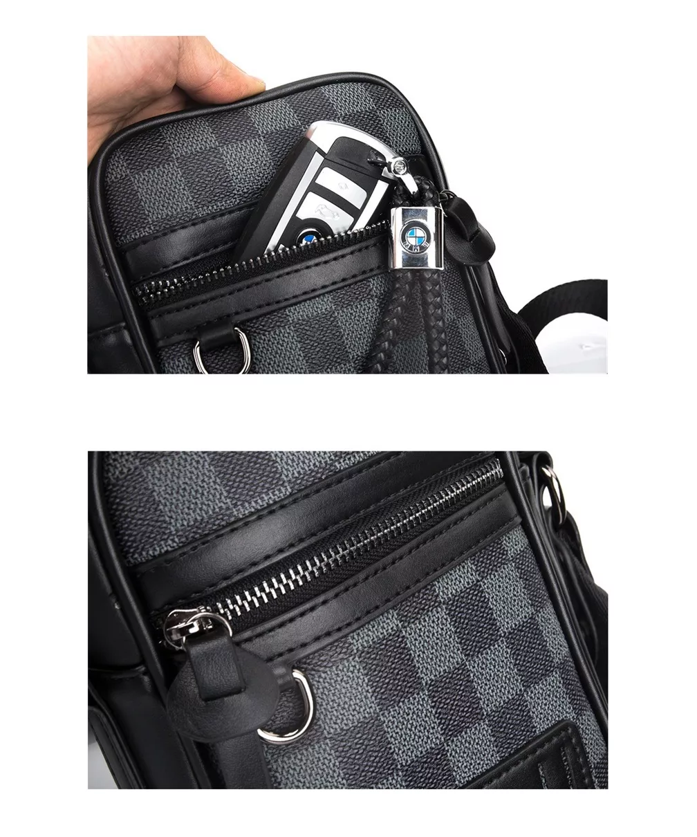 Foto 3 pulgar | Bolso Para Hombre Crossbody Casual Estampado Ovalado, Negro Urbano