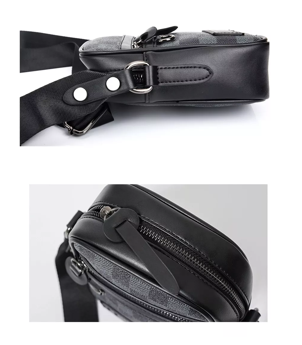 Foto 4 pulgar | Bolso Para Hombre Crossbody Casual Estampado Ovalado, Negro Urbano