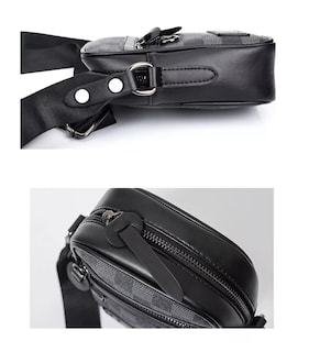 Foto 3 | Bolso Para Hombre Crossbody Casual Estampado Ovalado, Negro Urbano