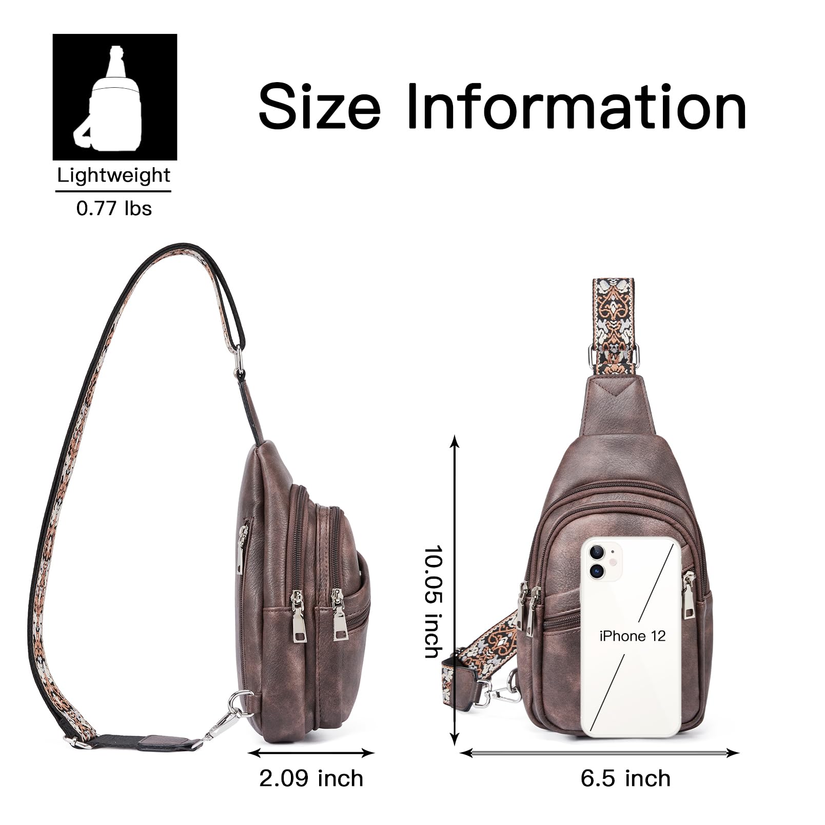 Foto 7 pulgar | Bandolera Telena Para Mujer, De Piel Vegana, Color Marrón - Venta Internacional.