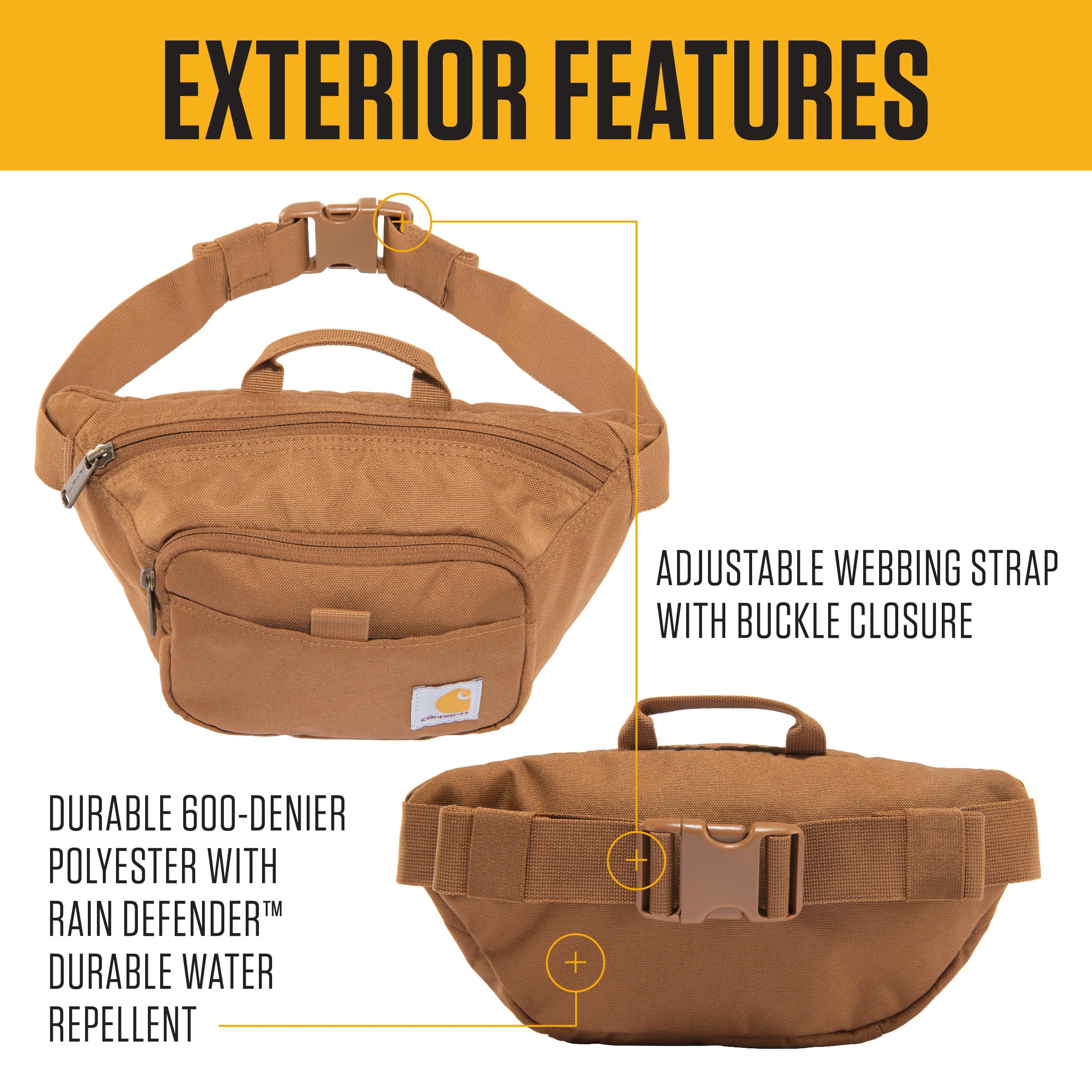 Foto 3 pulgar | Hip Pack Carhartt, Cintura Ajustable, Resistente Al Agua, Color Negro - Venta Internacional.