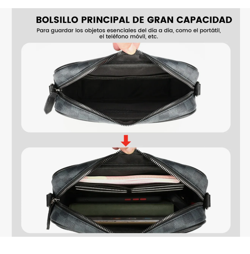 Foto 5 pulgar | Bolso Xtellar Crossbody Hombre Bandolera De Cuero Para Lujo Moderno