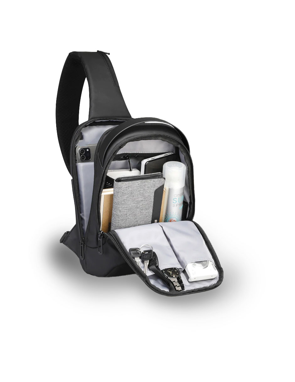 Foto 4 pulgar | Mochila Cruzada Urbana Marca Mark Ryden Modelo 7918 Color Negro Repelente Al Agua