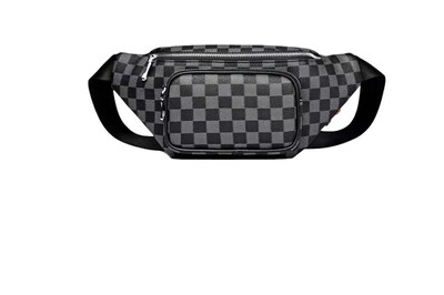 Foto 3 | Riñonera Xtellar A Cuadros Impermeable, Crossbody Unisex De Piel Color Negro Diseño De La Tela Tartan