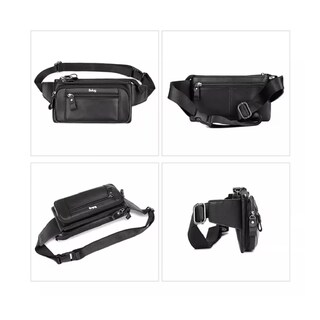Foto 4 | Riñoneras Para Hombre De Piel Auténtico Belug, Negro