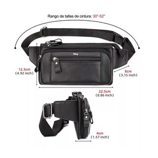 Foto 5 | Riñoneras Para Hombre De Piel Auténtico Belug, Negro