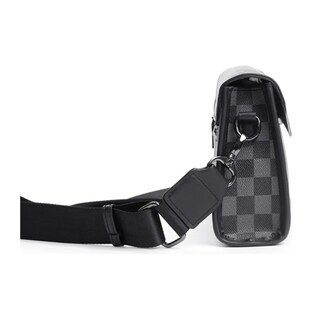 Foto 4 | Bolsa Bandolera Elegante De Pu A Cuadros Para Hombre Lab.g, Gris Negro Cuadritos