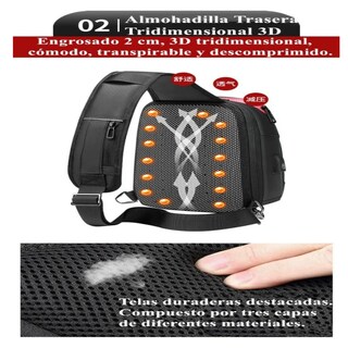 Foto 5 | Pechera Mochila Cruzada Para Hombre Lujo Antirrobo Carga Usb Lab.g, Negro Lineas Rojas