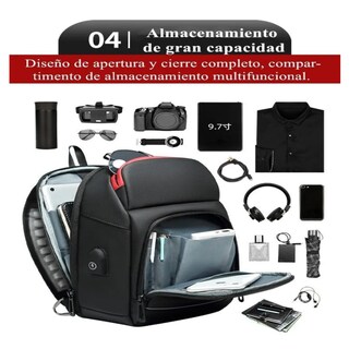 Foto 4 | Mochila Cruzada Bandolera Para Hombre Hombro Carga Usb Belug, Negro