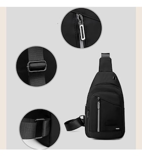 Foto 4 | Mochila Mensajero Impermeable Multifunción Cruzada Hombro Lab.g Negro