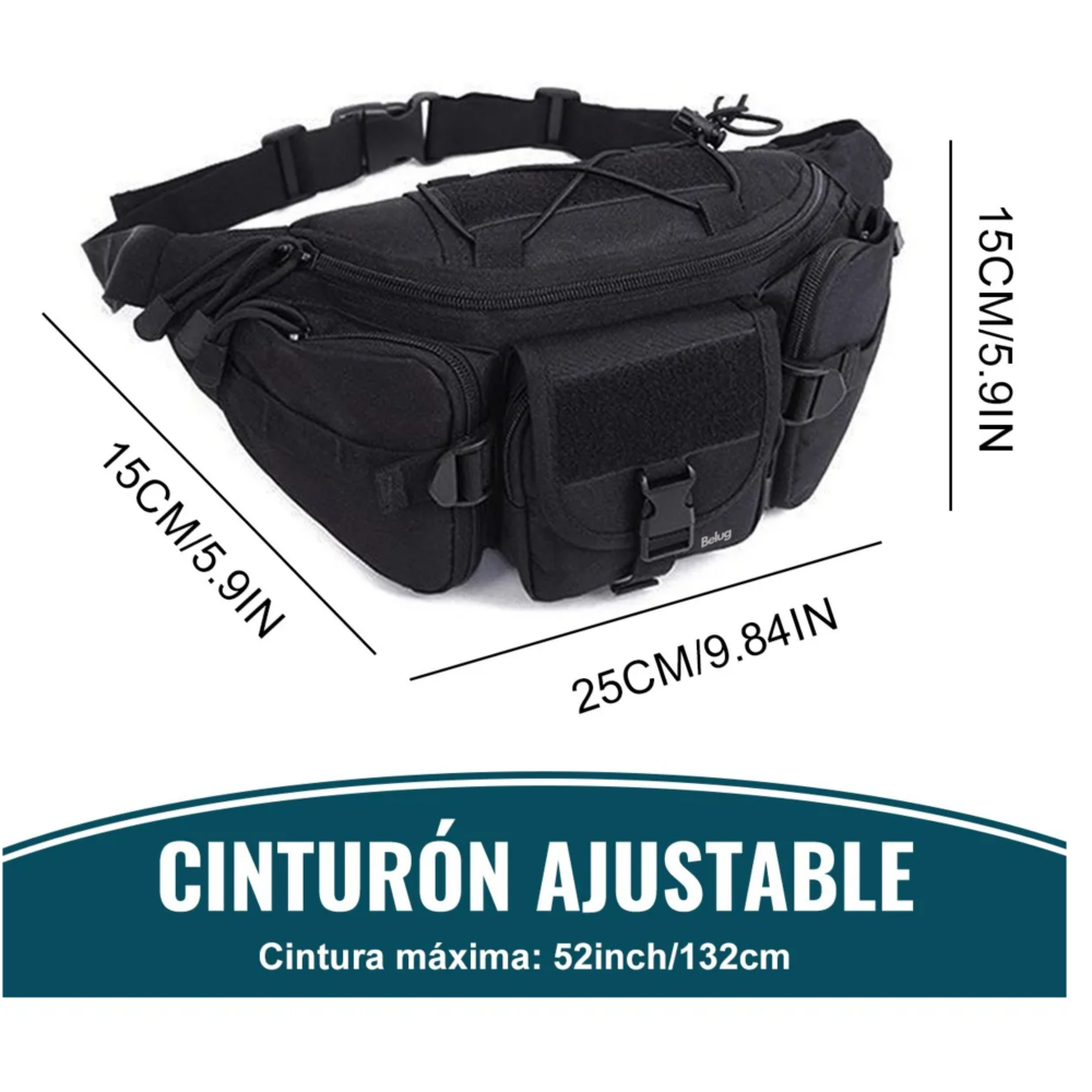 Foto 5 pulgar | Cangurera Táctica Militar Impermeable Riñonera Deportiva Belug, Negro