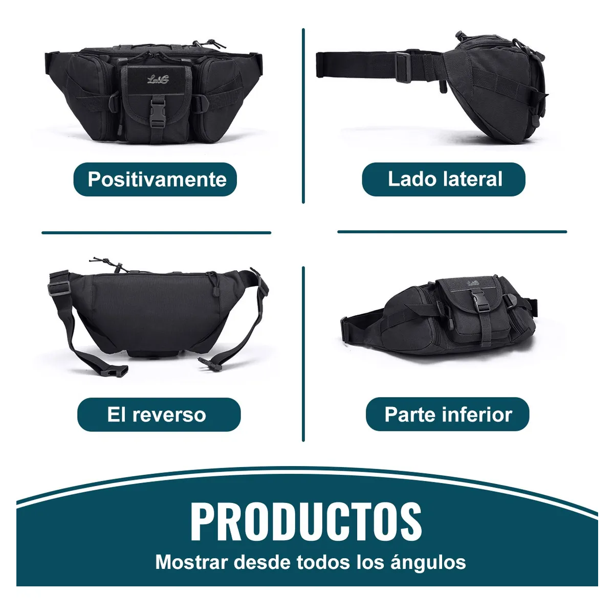 Foto 5 | Cangurera Tactica Militar Impermeable Riñonera Lab.g Negro