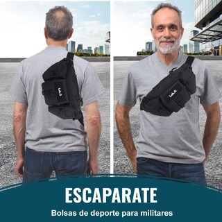 Foto 4 | Cangurera Tactica Militar Impermeable Lab.g Negro