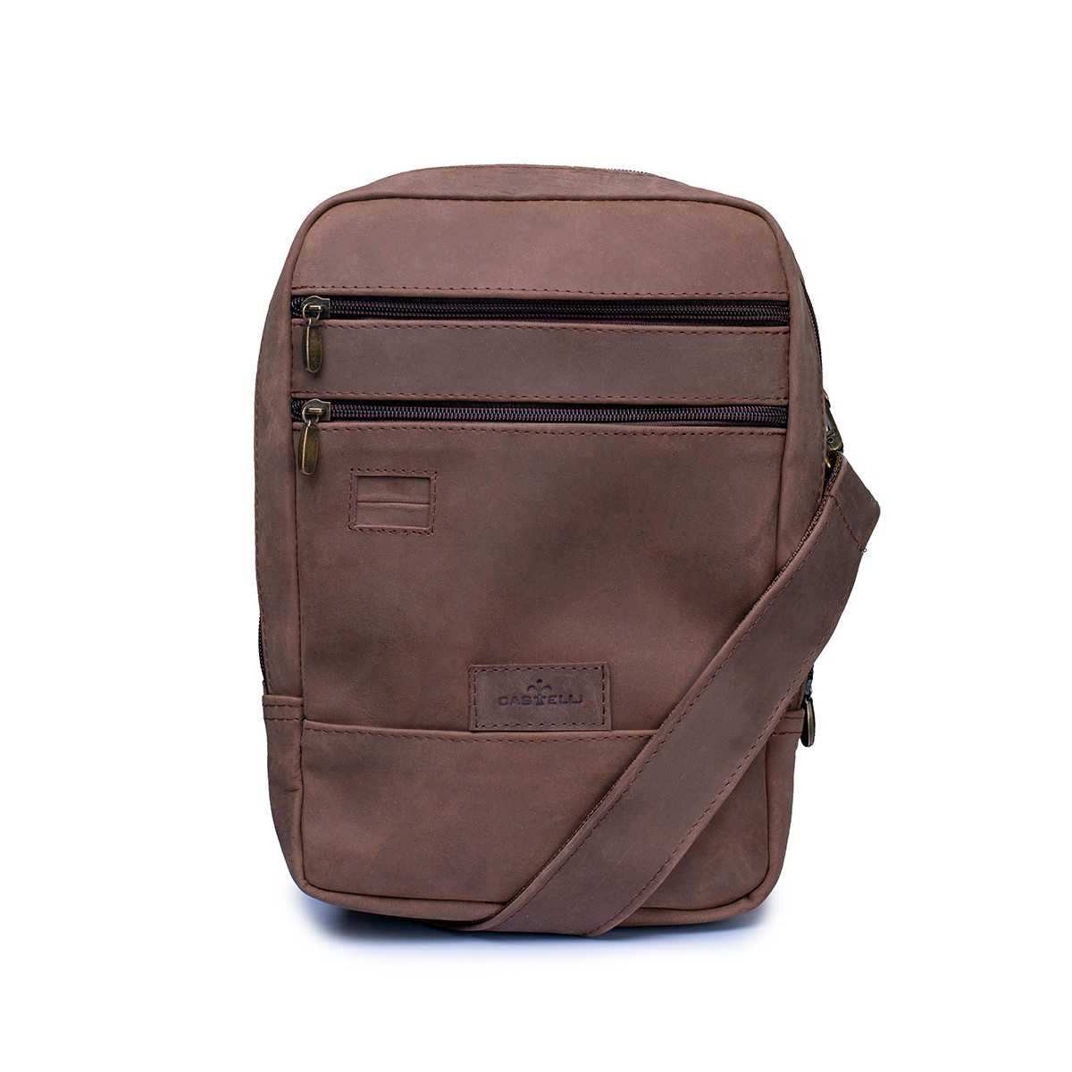 Foto 1 | Bandolera Piel Hombre Castelli Tipo Mariconera Ajustable