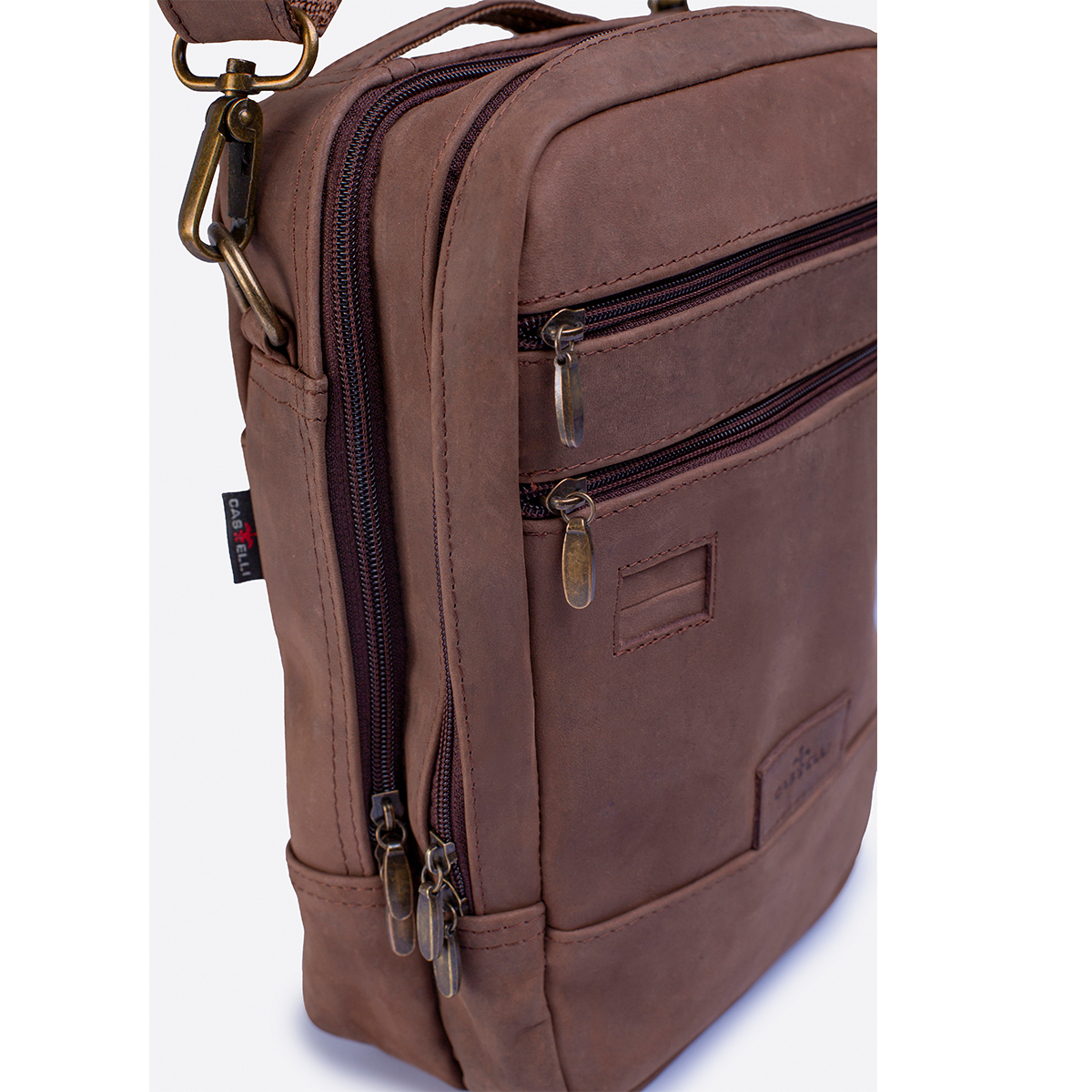 Foto 5 | Bandolera Piel Hombre Castelli Tipo Mariconera Ajustable