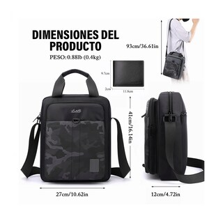 Foto 2 | Bolso Mensajero Bandolera Hombre Camuflaje Lab.g Negra