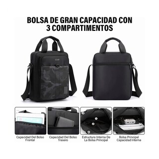 Foto 4 | Bolso Mensajero Bandolera Hombre Camuflaje Lab.g Negra