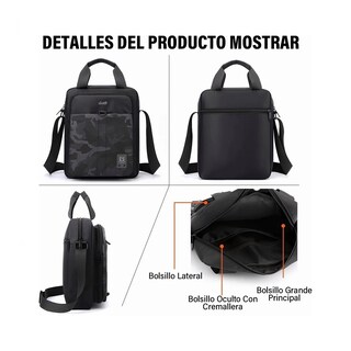 Foto 5 | Bolso Mensajero Bandolera Hombre Camuflaje Lab.g Negra