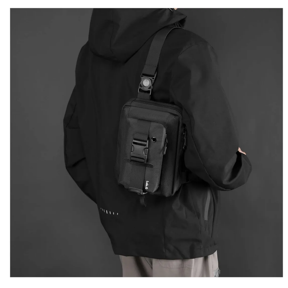 Foto 6 pulgar | Bandolera Para Hombre Crossbody  Lab.g  Negro