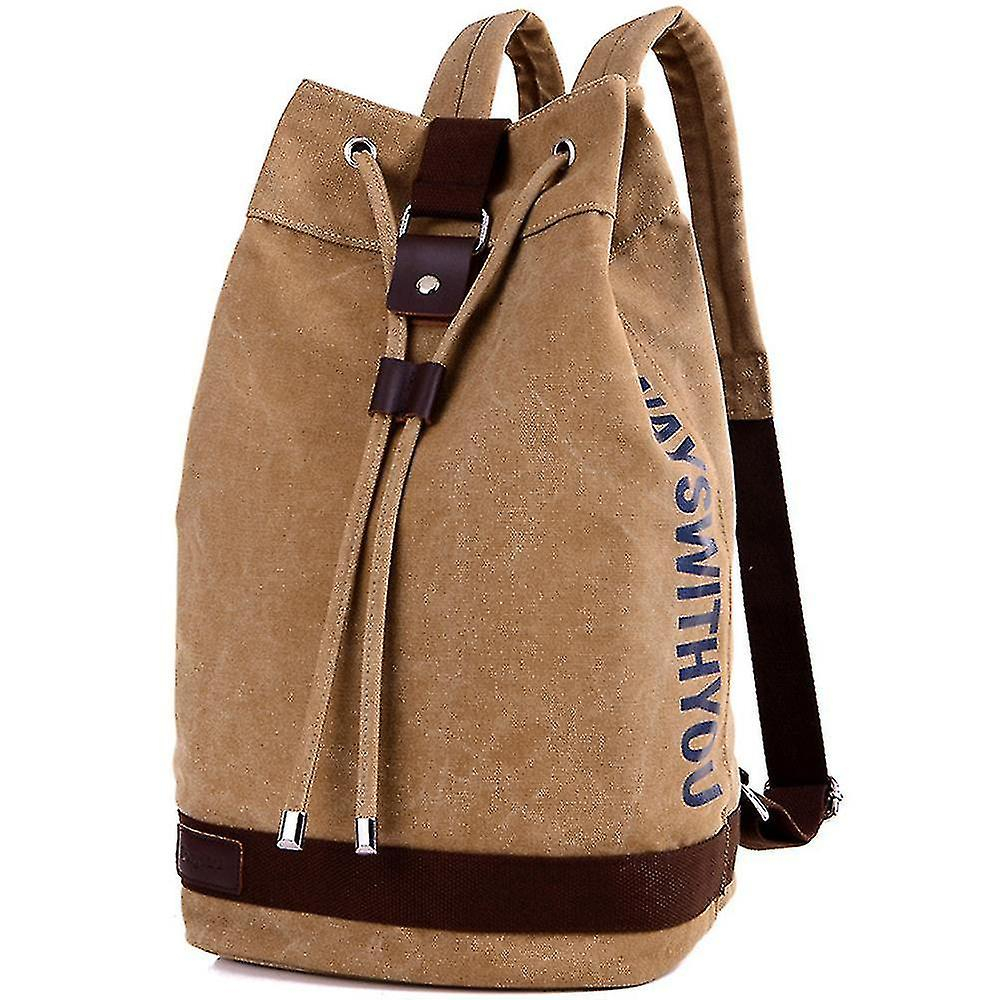 Foto 2 pulgar | Mochila Huoguo De Lona Con Diseño De Letras Y Cordón Para Hombre  Color Caqui - Venta Internacional.