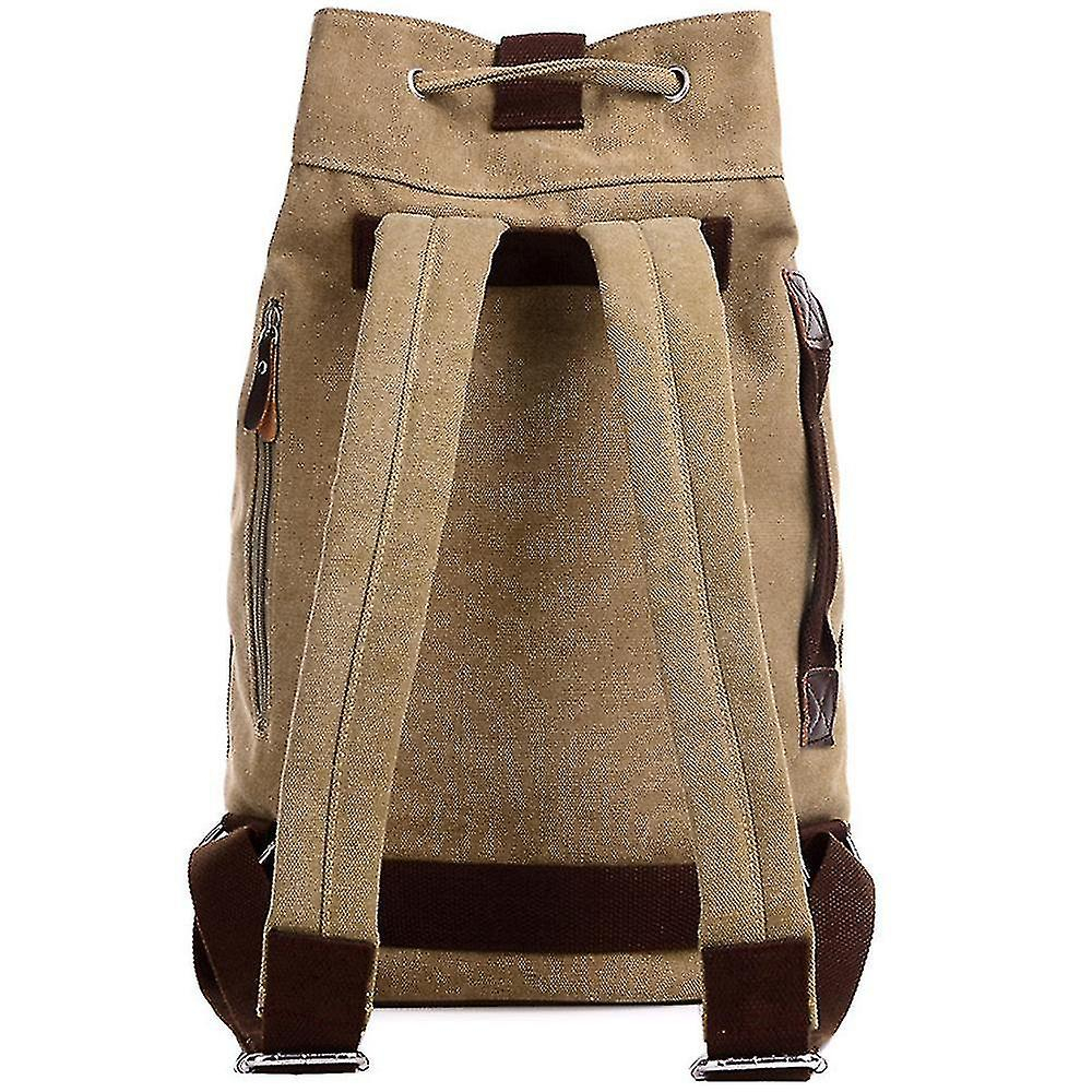 Foto 4 pulgar | Mochila Huoguo De Lona Con Diseño De Letras Y Cordón Para Hombre  Color Caqui - Venta Internacional.