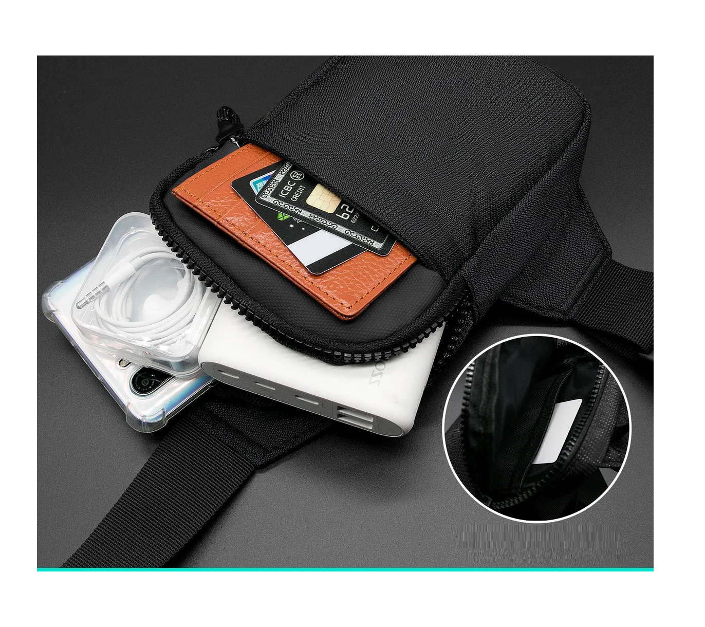 Foto 3 pulgar | ''bolsa De Pecho Impermeable Moda Calidad Unisex Negro ''