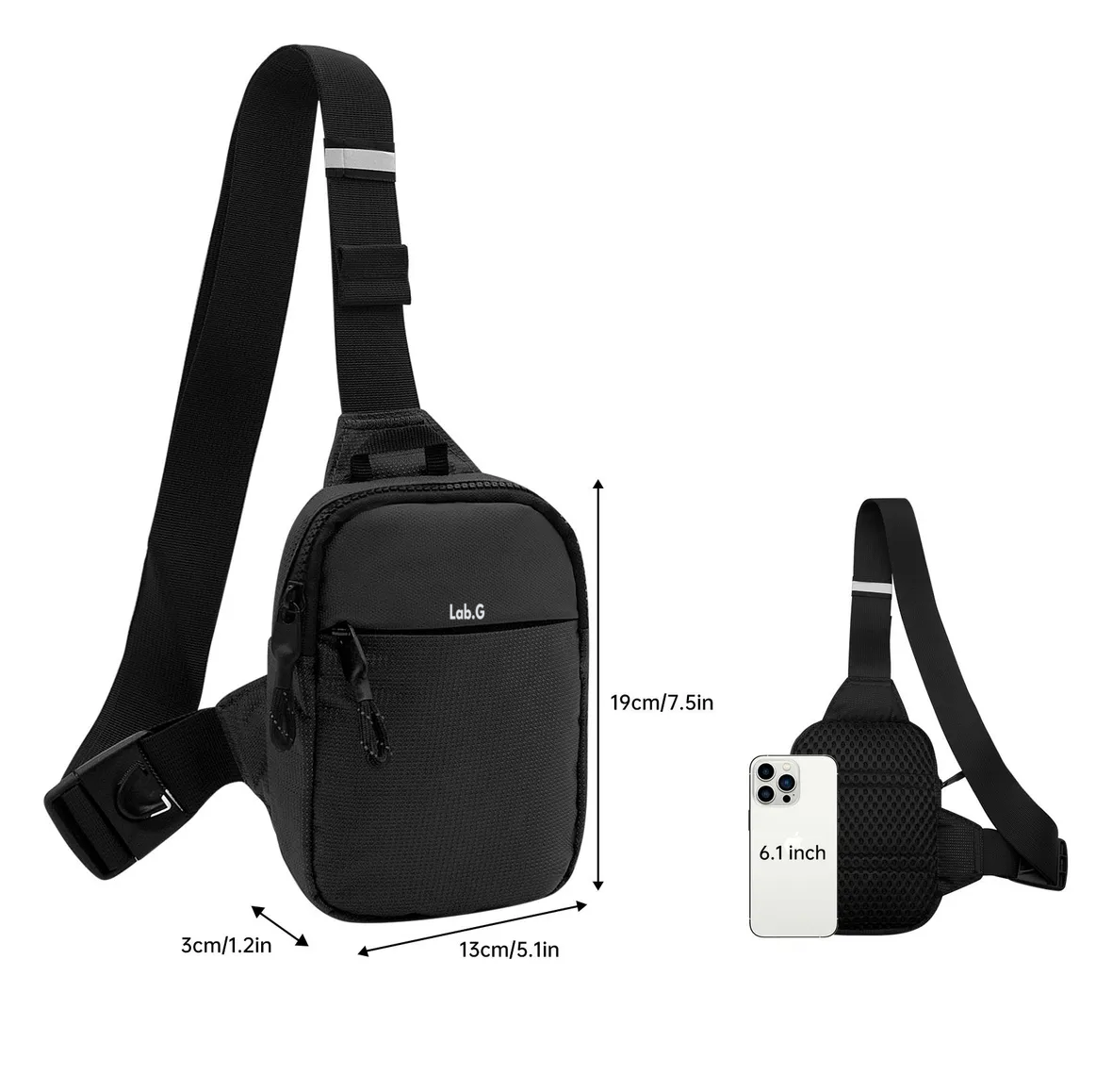 Foto 4 pulgar | ''bolsa De Pecho Impermeable Moda Calidad Unisex Negro ''