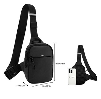 Foto 3 | ''bolsa De Pecho Impermeable Moda Calidad Unisex Negro ''